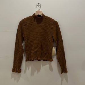 Nation Ltd mock neck fitted top